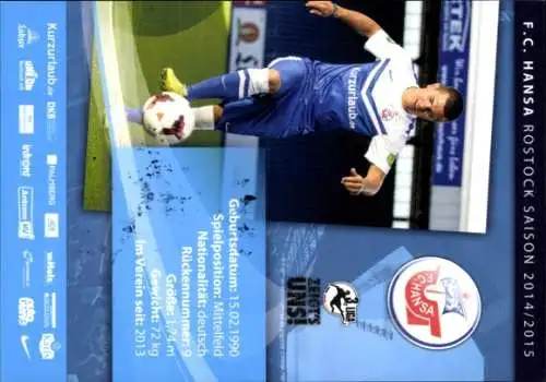Autogrammkarte Fußballer Julian Jakobs, FC Hansa Rostock, Autogramm