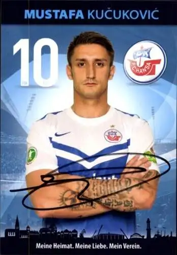 Autogrammkarte Fußballer Mustafa Kucukovic, FC Hansa Rostock, Autogramm