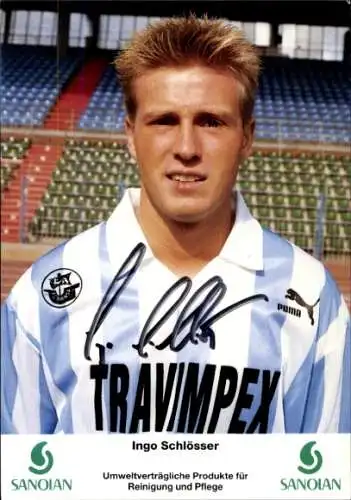 Autogrammkarte Fußballer Ingo Schlösser, FC Hansa Rostock, Autogramm