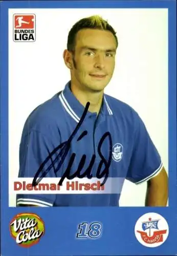 Autogrammkarte Fußballer Dietmar Hirsch, FC Hansa Rostock, Autogramm