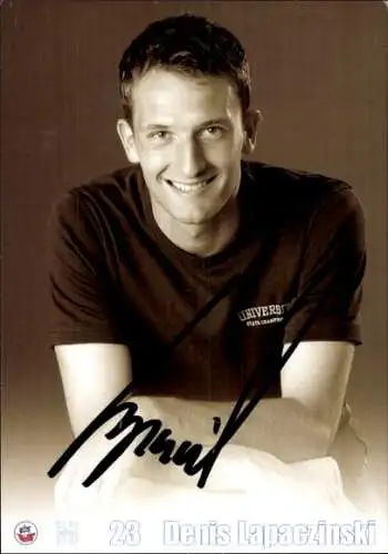 Autogrammkarte Fußballer Denis Lapaczinski, FC Hansa Rostock, Autogramm
