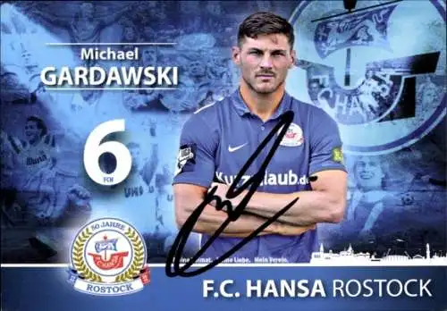 Autogrammkarte Fußballer Michael Gardawski, FC Hansa Rostock, Autogramm