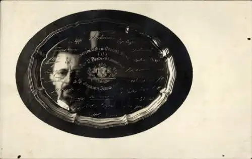 Foto Ak Hansestadt Bremen, U-Boots-Stammtisch 8. Januar 1933, Gedenkplakette, Spiegelung, Portrait