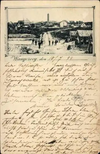 Ak Nordseebad Wangeroog Wangerooge in Ostfriesland, Teilansicht, Straße, Leuchtturm