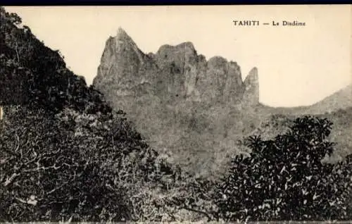 Ak Tahiti Ozeanien, Berglandschaft, Le Diadème