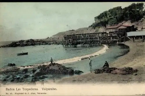 Ak Valparaíso Chile, Baños Las Torpederas