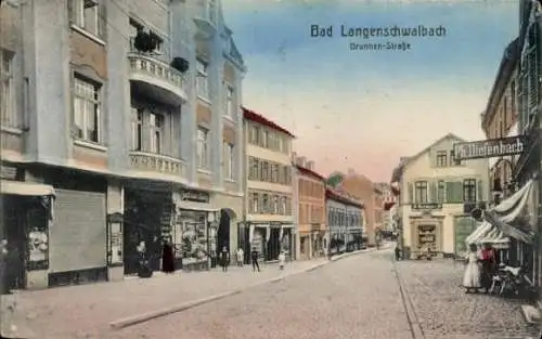 Ak Langenschwalbach Bad Schwalbach im Taunus,  Brunnen-Straße, Geschäft Ph. Diefenbach