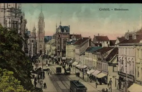 Ak Krefeld am Niederrhein, Rheinstraße
