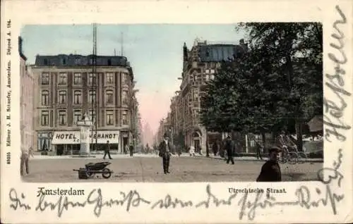 Ak Amsterdam Nordholland Niederlande, Utrechtsche Straat, Hotel Rembrandt