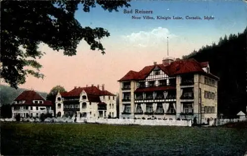 Ak Duszniki Zdrój Bad Reinerz Schlesien,  Neue Villen, Königin Luise, Cornelia, Idylle