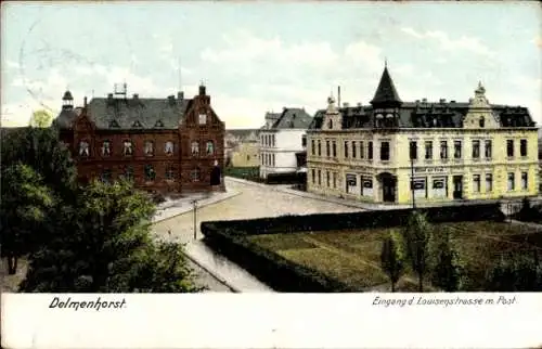 Ak Delmenhorst in Niedersachsen, Eingang der Louisenstraße mit Post