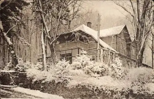Ak Varenholz Kalletal in Lippe, Waldschenke Felsenkeller, Winter