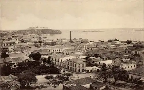 Ak Luanda Loanda Angola, Panorama, Rathaus