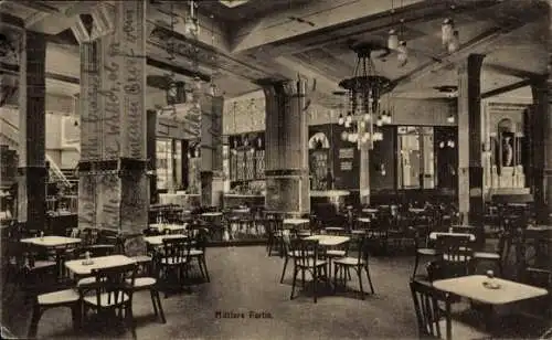 Ak Hannover in Niedersachsen, Bismarckdenkmal, Innenansicht eines Cafés, viele Tische und Stühle,