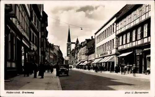 Ak Halberstadt am Harz, Breiteweg, Geschäfte