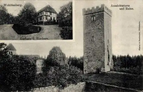 Ak Silium Holle in Niedersachsen, Burg Wohldenberg, Aussichtsturm, Ruine, Kurbans E. Riechers, Fi