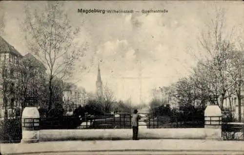 Ak Stadtfeld Ost Wilhelmstadt Magdeburg, Magdeburg-Wilhelmstadt, Goethestraße
