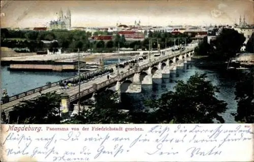 Ak Magdeburg an der Elbe, Magdeburg. Panorama von der Friedrichstadt gesehen.