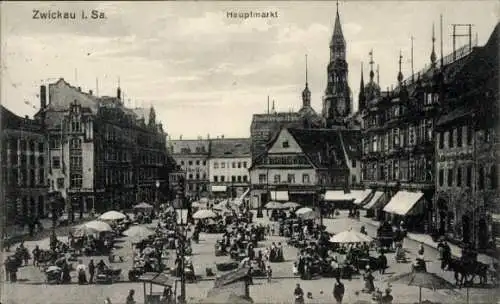 Ak Zwickau in Sachsen, Hauptmarkt
