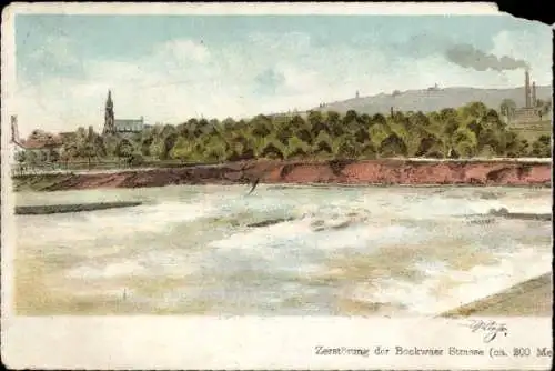 Künstler Litho Bockwa Zwickau in Sachsen, Zerstörung der Bockwaer Straße