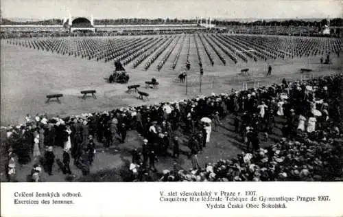 Ak Praha Prag, V. slet vseskolsky r. 1907, Turnfest