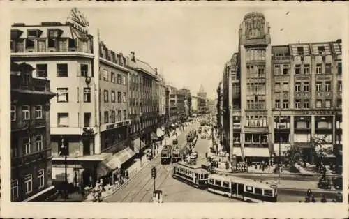 Ak Praha Prag, Graben, Prikopy, Straßenbahnen, Gebäude