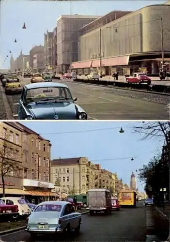 Ak Berlin, Schloßstraße, Wertheim, Rheinstraße, Straßenverkehr