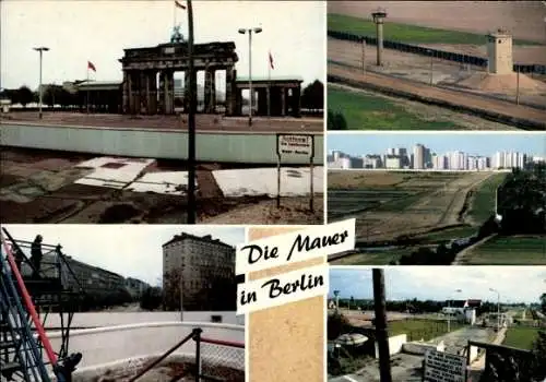 Ak Berlin, Anlagen der Berliner Mauer, Brandenburger Tor, Grenzübergang