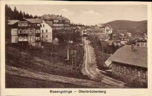 Ak Karpacz Górny OberBrückenberg Krummhübel Riesengebirge Schlesien, Teilansicht