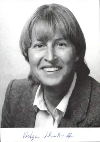 Foto Politikerin Senatorin Helga Schuchardt, Hamburg, Autogramm