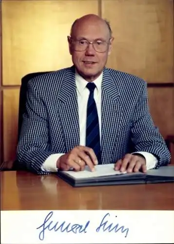 Foto Politiker Prof. Dr. Gerhard Seiler, Oberbürgermeister von Karlsruhe, Autogramm