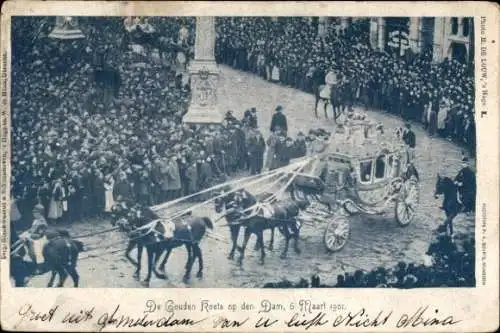 Ak De Gouden Koets op den Dam, 6. März 1901, Adel Niederlande