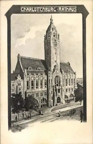 Künstler Ak Berlin Charlottenburg, Rathaus
