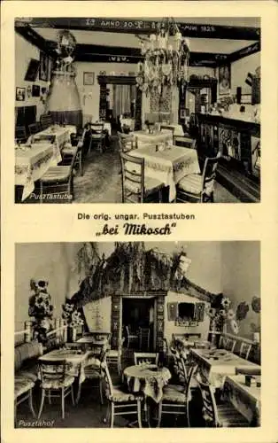 Ak Berlin Charlottenburg, Kurfürstendamm, Restaurant Innenaufnahme, Pusztasztube, Pusztahof, u...