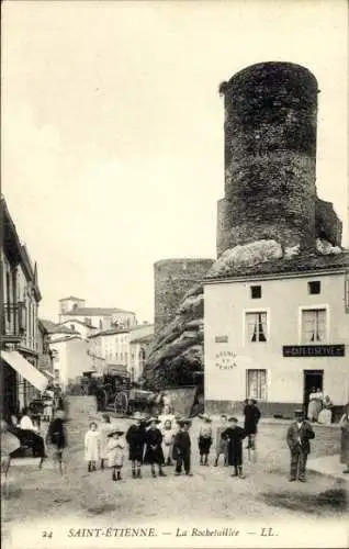 Ak Saint Étienne Loire, La Rochetaillée, Café C. Seyve