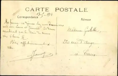 Ak Biplan H. Farman, Moteur Le Rhone Looping the loop par l'Aviateur Poiree