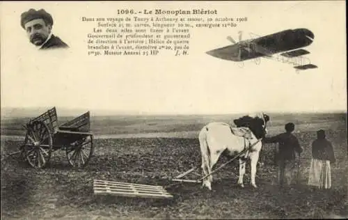 CPA Le Monoplan Blériot, Flugzeug