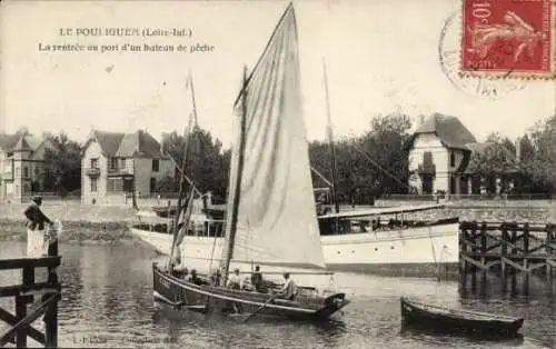 Ak Le Pouliguen Loire Atlantique, La rentree au port d'un bateau de peche