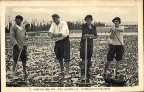 Ak Arcachon Gironde, Parc aux Huitres, Parqeurs et Parqeuses