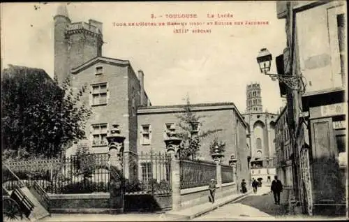 Ak Toulouse Haute Garonne,Tour de l'Hôtel de Bernuy et Église des Jacobins