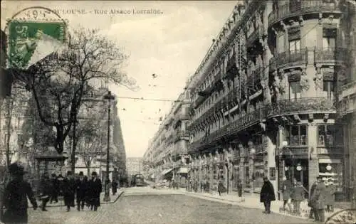 Ak Toulouse Haute Garonne, Rue Alsace-Lorraine