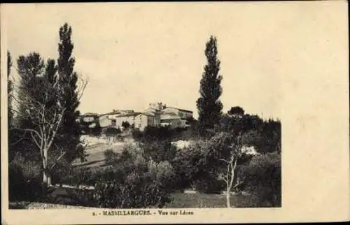 CPA Massillargues-Attuech Gard, Vue sur Lezan