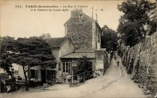 Ak Paris XVIII Montmartre, Rue St-Vincent, Cabaret du Lapin Agile