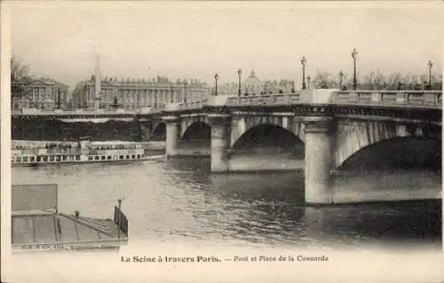 Ak Paris VIII., Place de la Concorde, Brücke