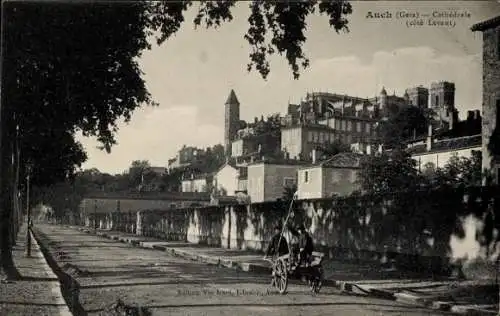 Ak Auch Gers, Stadtansicht, Kathedrale, Park, Straßenansicht