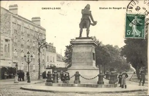 Ak Choisy le Roi Val de Marne, Statue de Rouget de Isle