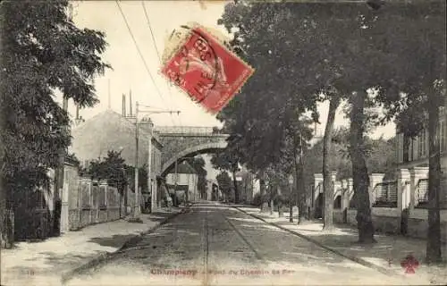 Ak Champigny sur Marne Val de Marne, Eisenbahnbrücke