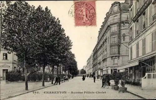 Ak Charenton le Pont Val de Marne, Straße, Bäume, Gebäude,  , Poststempel