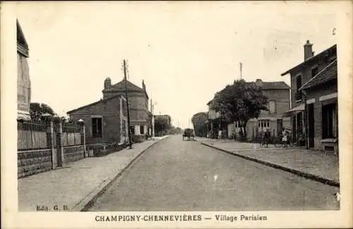 Ak Champigny-Chennevières Val de Marne, Village Parisien