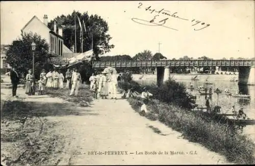 Ak Bry Le Perreux Val-de-Marne, Bords de la Marne